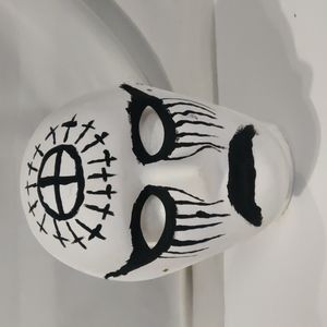 Hand painted OOAK Frowning religious creepy mask